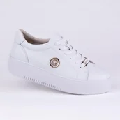 Półbuty damskie - Półbuty sportowe damskie GOODIN GD-XW-1008 skóra naturalna białe 41 - miniaturka - grafika 1