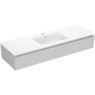 Szafki łazienkowe - Mexen Rivel szafka łazienkowa 140 cm z umywalką Otis, 1 szuflada, ryflowana , szara mat/biała mat - 91A20-14023-1-BF62-W18M01 - miniaturka - grafika 1