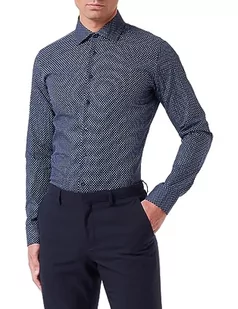 Seidensticker Męska koszula z długim rękawem Extra Slim Fit, granatowy, 39 - Koszule męskie - miniaturka - grafika 1