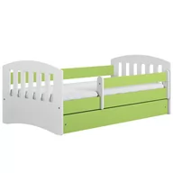 Łóżka dla dzieci i młodzieży - Łóżko dziecięce, barierka ochronna, Classic, zielony, biały, mat - miniaturka - grafika 1
