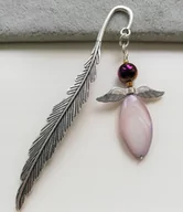 Zakładki do książek - ZAKŁADKA DO KSIĄŻKI ANIOŁ MASA PERŁOWA PREZENT - miniaturka - grafika 1