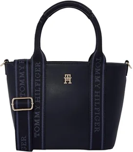 TOMMY HILFIGER Damski TH LOGOTAPE MINI TOTE AW0AW17201, NIEBIESKI (Space Blue), OS, Niebieski kosmiczny niebieski, One Size - Torebki damskie - miniaturka - grafika 1