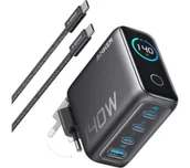 Ładowarki do telefonów - Anker B2697GZ1 3xUSB-C USB 140W Czarny + kabel USB-C do USB-C - miniaturka - grafika 1