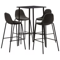 Stoły z krzesłami - vidaXL 5-częściowy zestaw mebli barowych, tkanina, ciemnoszary 279956 - miniaturka - grafika 1