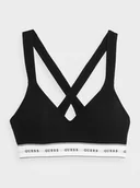 Biustonosze - Biustonosz treningowy GUESS CARRIE PADDED TRIANG - czarny - miniaturka - grafika 1