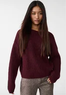 Swetry damskie - Stradivarius Sweter oversize Wiśniowy XL - miniaturka - grafika 1