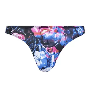 bruno banani stringi męskie Primrose, czarny/fioletowy/różowy nadruk, XL - Majtki damskie - miniaturka - grafika 1