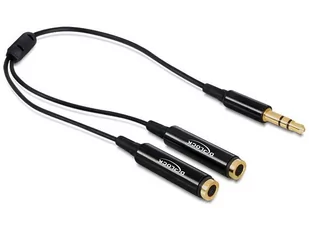 Delock Kabel Jack Stero Mini M 3.5mm 3-PIN->2xJack Stereo Mini F 3-PIN,25cm,blac (GHS2000) - Kable - miniaturka - grafika 2