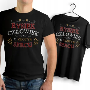 Koszulka Męska Czarna Dla Ryśka T-Shirt Podkoszulek Nadruk Na Prezent - Koszulki męskie - miniaturka - grafika 1