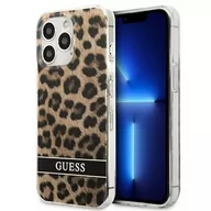 Etui i futerały do telefonów - Guess GUHCP13XHSLEOW iPhone 13 Pro Max 6,7"brązowy/brown hardcase Leopard - miniaturka - grafika 1