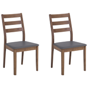 Krzesła - Beliani Zestaw do jadalni 2 krzesła brązowo-szare MODESTO - miniaturka - grafika 1