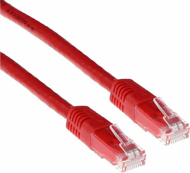 Kabel sieciowy ACT U/UTP, CAT 6, RJ-45 - RJ-45, 1 m, Przewody miedziane, Czerwony, Opakowanie zbiorcze