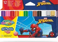 Przybory szkolne - Patio Pastele olejne trójkątne Colorino Kids Spiderman 12 kolorów - miniaturka - grafika 1