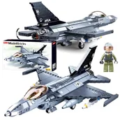 Klocki - Klocki Samolot Myśliwiec F16 FALCON-sokół. Wojsko - miniaturka - grafika 1