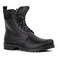 Buty zimowe męskie - Sztyblety męskie militarne polskie skóra 2118S czarne - Polbut - miniaturka - grafika 1