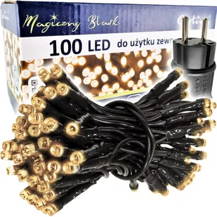Lampki choinkowe 100 LED zewnętrzne BIAŁE - Oświetlenie świąteczne - miniaturka - grafika 1