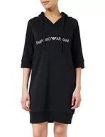 Bluzy damskie - Emporio Armani Underwear Damska bluza Iconic Terry Maxi z kapturem, czarna, M, czarny, M - miniaturka - grafika 1