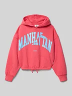 Bluzy dla dziewczynek - Bluza z kapturem o kroju regular fit z nadrukiem z logo - miniaturka - grafika 1