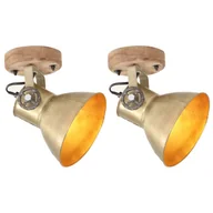 Lampy sufitowe - VidaXL Industrialne lampy ścienne/sufitowe 2 szt. mosiądz 20x25 cm E27 320509  VidaXL - miniaturka - grafika 1