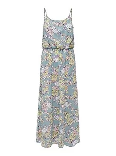 ONLY Damska sukienka ONLWINNER S/L Maxi Dress NOOS PTM, Stone Blue/AOP:Tea Floral, 38, Stone Blue/Aop:tea Floral, 38 - Sukienki - miniaturka - grafika 1