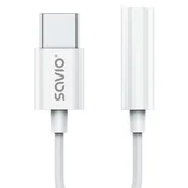 Kable - SAVIO ADAPTER USB-C - MINI JACK 3,5 MM (F) AK-51 - miniaturka - grafika 1