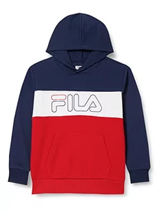 FILA Chłopięca bluza z kapturem SOUSTAN Blocked Logo Medieval Blue-True Red-Bright White, 170/176, Medieval Blue-true Red-Bright White, 170-176 - Bluzy dla chłopców - miniaturka - grafika 1