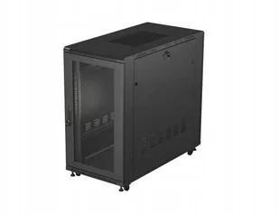 SZAFA INSTALACYJNA RACK STOJĄCA 19" 22U 600X1200 CZARNA DRZWI PERFOROWANE LANBERG FLAT PACK - Szafy rack - miniaturka - grafika 1