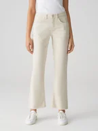 Spodenki damskie - OPUS Dżinsy - Flared fit - w kolorze beżowym - miniaturka - grafika 1