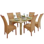 Fotele i krzesła ogrodowe - shumee Krzesła stołowe 6 szt. brązowe naturalny rattan - miniaturka - grafika 1