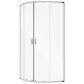 Kabiny prysznicowe - Kabina prysznicowa Besco Zarya 90x90x190 półokrągła chrom połysk transparentne ZP-90-190-C - miniaturka - grafika 1