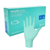 Rękawiczki jednorazowe - Rękawiczki nitrylowe M zielone Mercator Nitrylex Green 100sztuk - miniaturka - grafika 1
