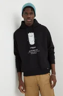 Bluzy męskie - G-Star Raw bluza bawełniana męska kolor czarny z kapturem z nadrukiem - miniaturka - grafika 1