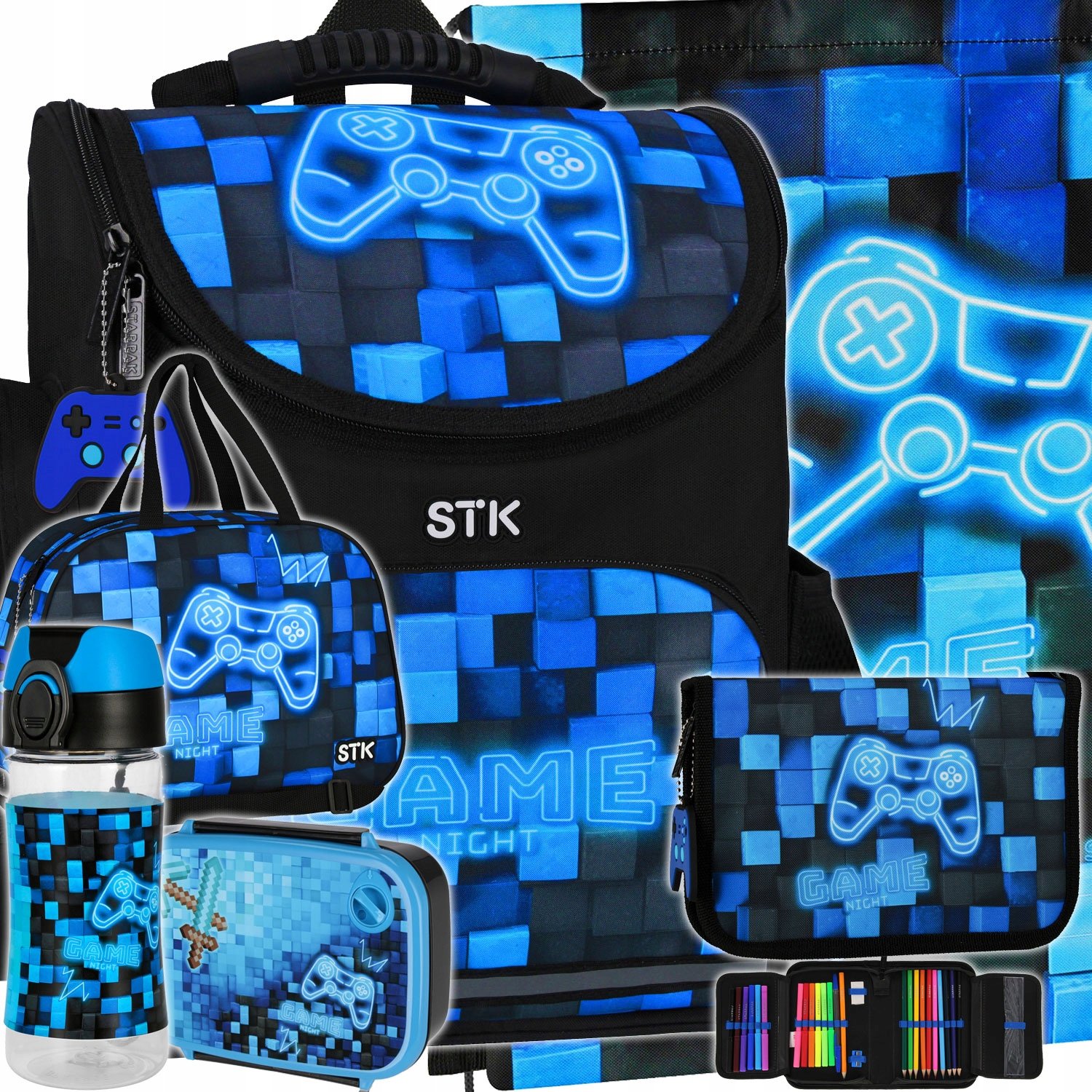 Tornister Plecak Szkolny Dla Chłopca Piksel Blue Pad W Pady Klasy 1