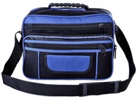 Teczki i aktówki - G3-22 GRANATOWA TORBA MĘSKA NA RAMIĘ DO PRACY POZIOMA TECZKA 42x32x18cm 25L - miniaturka - grafika 1
