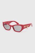 Okulary przeciwsłoneczne - Moschino okulary przeciwsłoneczne damskie kolor czerwony - miniaturka - grafika 1