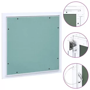 shumee Panel rewizyjny z aluminiową ramą i płytą gipsową 300x300 mm - Inne akcesoria dekarskie - miniaturka - grafika 1