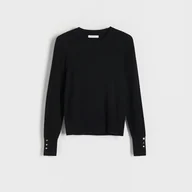 Swetry damskie - Reserved - Sweter z wiskozą - Czarny - miniaturka - grafika 1