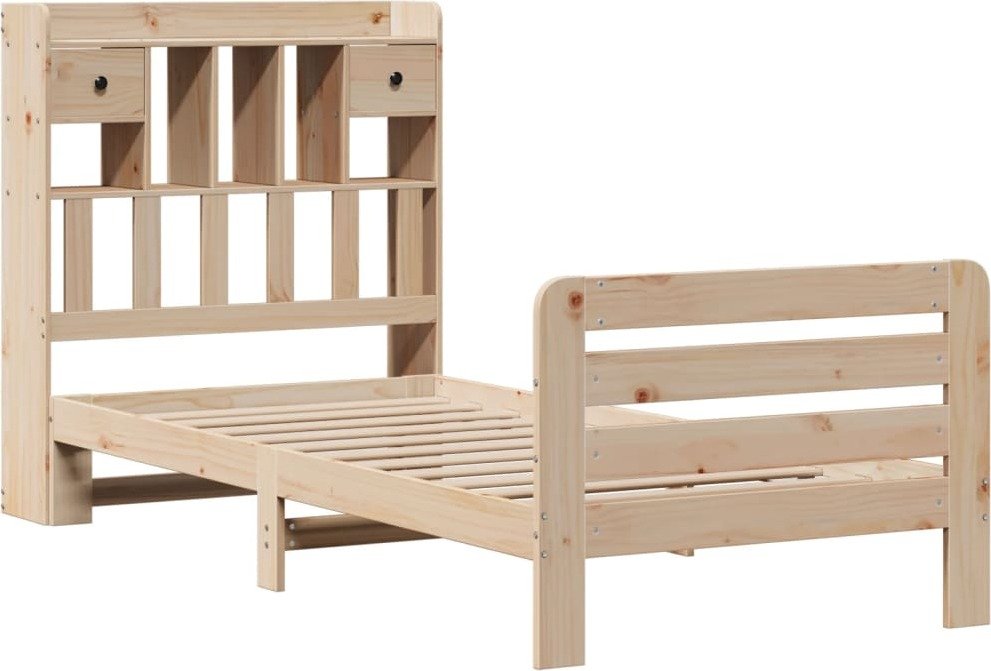 vidaXL Łóżko z litego drewna z półką bez materaca 90x190 cm sosna