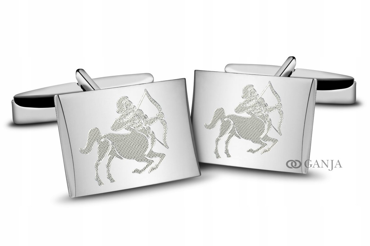 Spinki srebrne do mankietów 925 rodowane STRZELEC