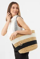 Torebki damskie - Koszyk Nobo w paski - miniaturka - grafika 1