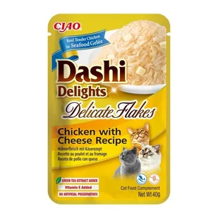 INABA CAT DASHI DELIGHTS FLAKES CHICKEN CHEESE 40g - Przysmaki dla kotów - miniaturka - grafika 1