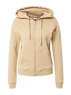 Bluzy damskie - Urban Classics Damska bluza z kapturem z organicznym zamkiem frotte, beżowa, Unionbeige, XL - miniaturka - grafika 1