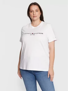 Koszulki i topy damskie - Tommy Hilfiger Curve T-Shirt Cry Th Ess WW0WW29738 Biały Regular Fit - grafika 1