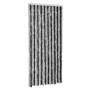 vidaXL Zasłona przeciwsłoneczna szara i czarna 90x200 cm szenilowa - Zasłony - miniaturka - grafika 1