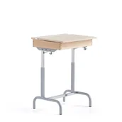 Meble do szkół i przedszkoli - Ławka szkolna 188, srebrny, linoleum beż - miniaturka - grafika 1