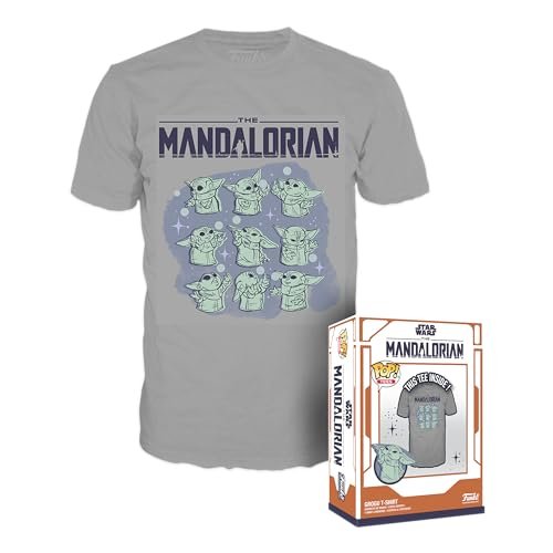 Funko Boxed Tee: Mandalorian - Grogu (the Child, Baby Yoda) - (Grogu (the Child, Baby Yoda), Baby Yoda) on Ship - Large - Star Wars: the Mandalorian - T-Shirt - Clothes - Gift Idea - Short Sleeve Top