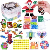 Prace ręczne dla dzieci - Prasowanka Koraliki Do Prasowania Zestaw Dla Dzieci Szablony Brelok +Naklejki - miniaturka - grafika 1