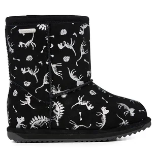 Śniegowce EMU Australia Reflective Dino Brumby K12948 Czarny - Buty dla chłopców - miniaturka - grafika 1