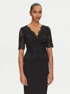 Bluzki damskie - Morgan Bluzka 251-TANGO Czarny Slim Fit - miniaturka - grafika 1