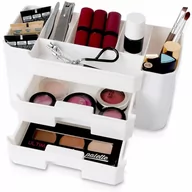 Kosmetyczki, organizery i kuferki - Organizer na kosmetyki i akcesoria do makijażu biały kod: O-569369-B - miniaturka - grafika 1